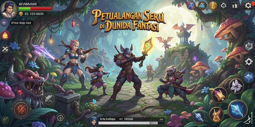 Tampilan gameplay menarik dari API77 di dunia petualangan.