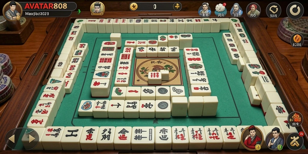Tampilan gameplay menawan dari AVATAR808 yang memperlihatkan momen seru dalam Mahjong.