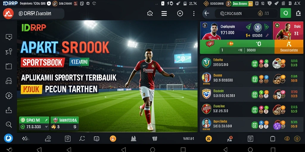 Tampilan antarmuka aplikasi IDRRP dengan fitur sportsbook yang menarik.