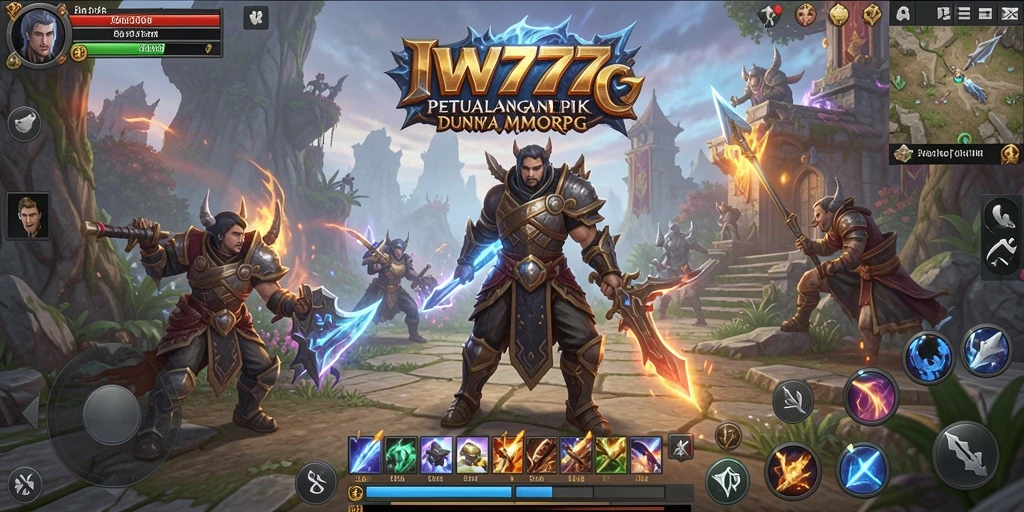 Tangkapan layar gameplay IW777 menunjukkan pertempuran epik dalam dunia MMORPG.