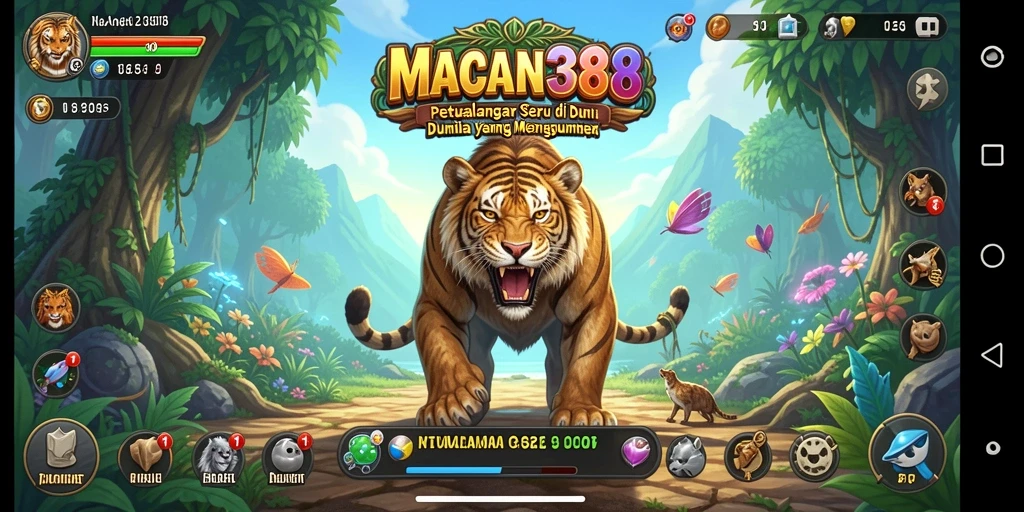 Screenshot gameplay <strong>MACAN388</strong> menunjukkan aksi petualangan yang mendebarkan.