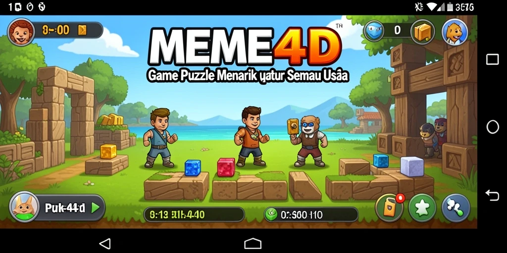 Tampilan gameplay seru di MEME4D dengan berbagai puzzle menantang.