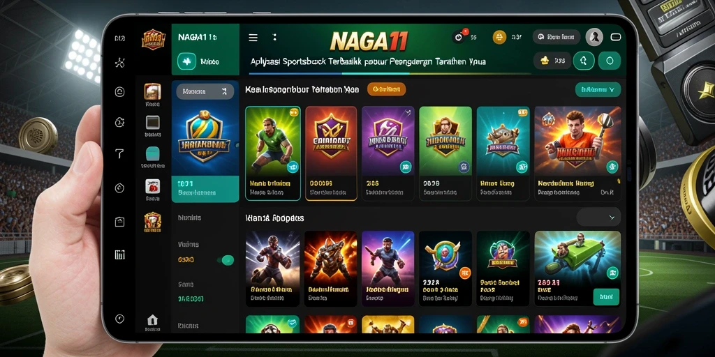 Tampilan gameplay NAGA11 dengan berbagai opsi taruhan olahraga.