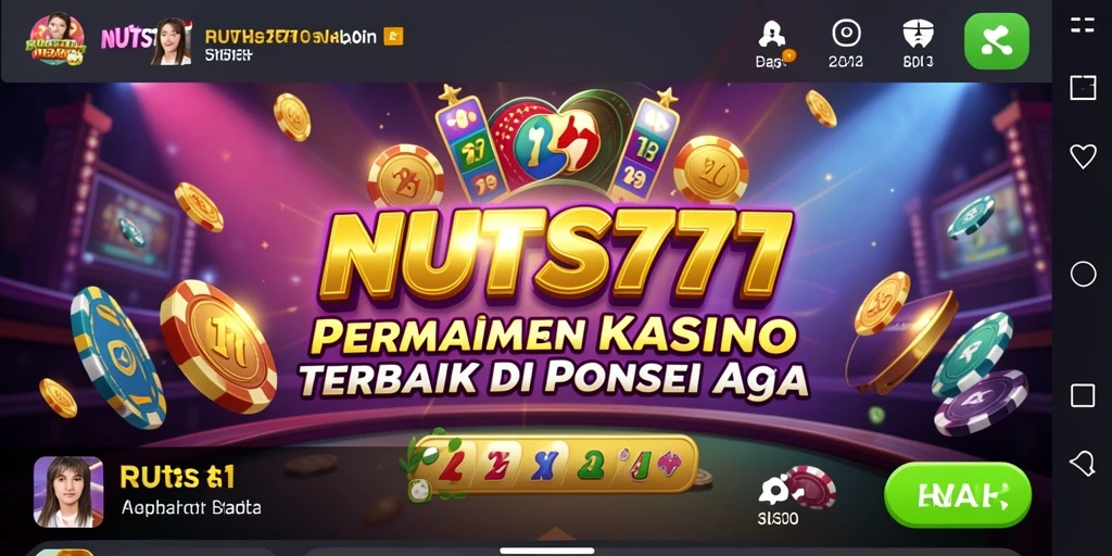 Screenshot gameplay menarik dari NUTS777 dalam suasana kasino.