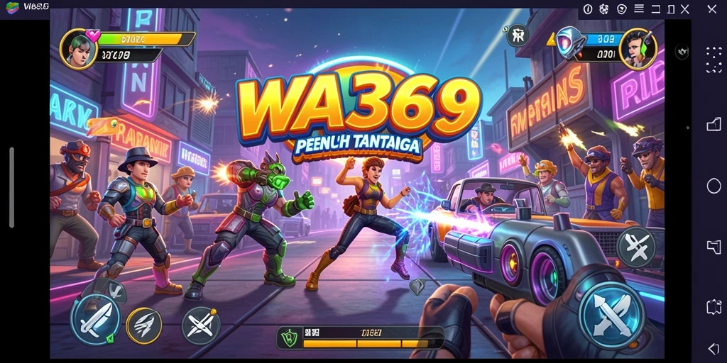 Screenshot utama WA369 menampilkan aksi gameplay arcade yang mendebarkan.