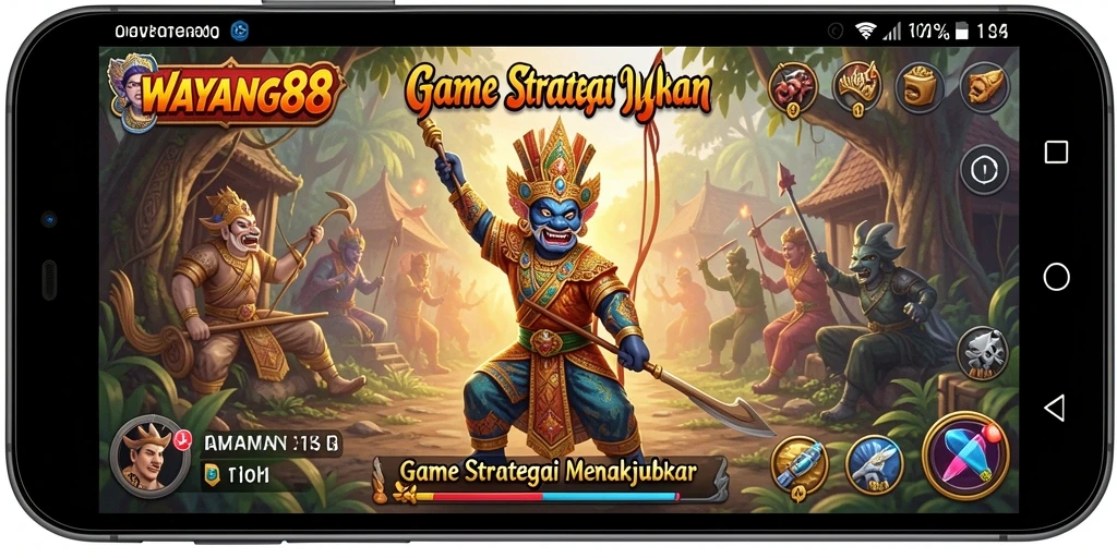 Tampilan gameplay menarik dengan grafik wayang yang kuat.